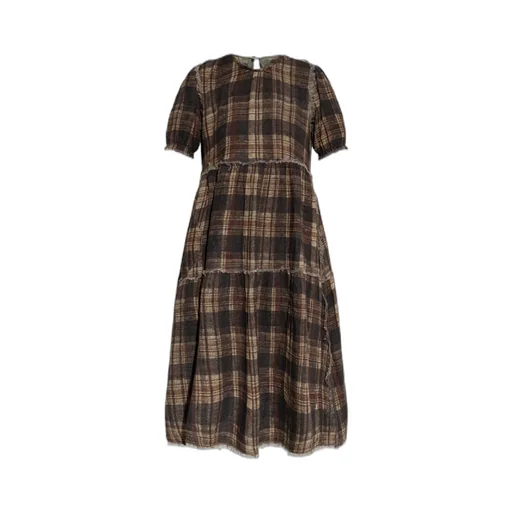 Tiered Check Dress