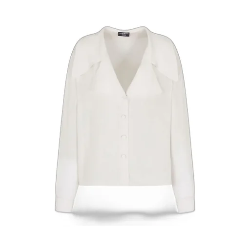 Button-Front Wide-Collar Shirt