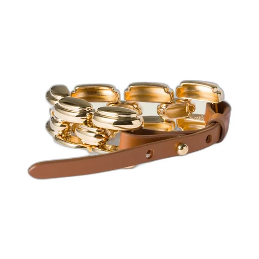 Metal And Leather Bracelet