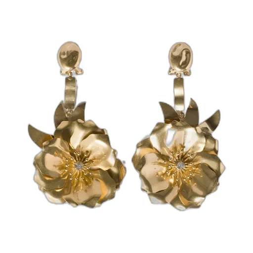 Metal Earrings With Crystals