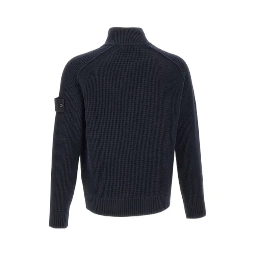 Stone Island Logo Patch Zip-Up Cardigan