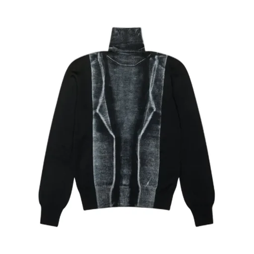 High-Neck Panelled Sweater