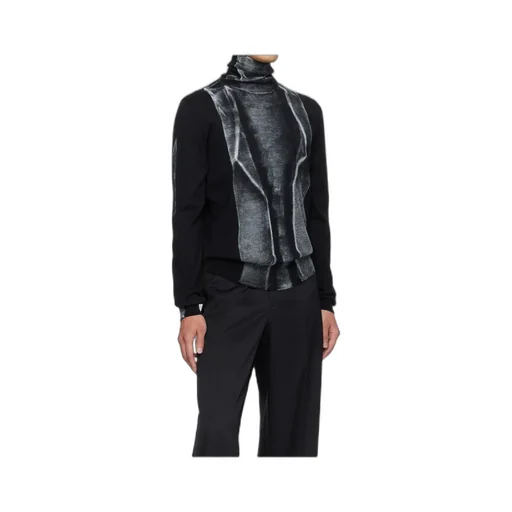 High-Neck Panelled Sweater