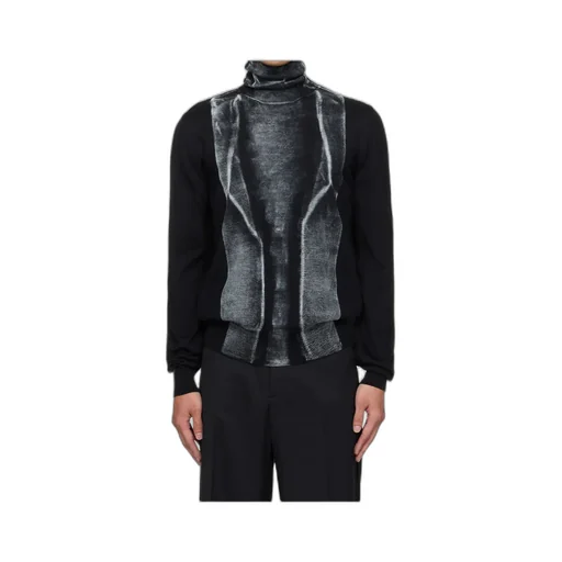 High-Neck Panelled Sweater