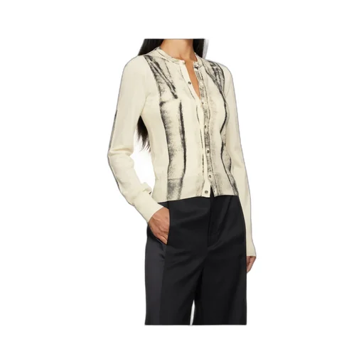 Mm6 Maison Margiela Cardigan-Print Crewneck Jumper