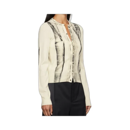 Mm6 Maison Margiela Cardigan-Print Crewneck Jumper