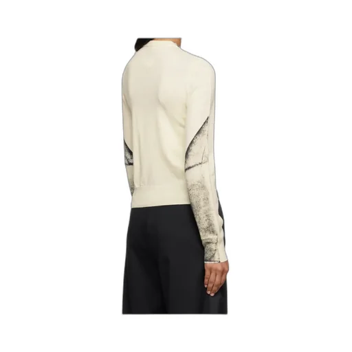 Mm6 Maison Margiela Cardigan-Print Crewneck Jumper