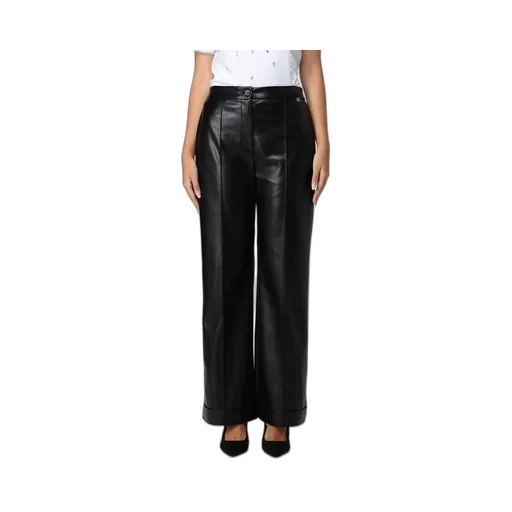 Wide-Leg Leather Pants