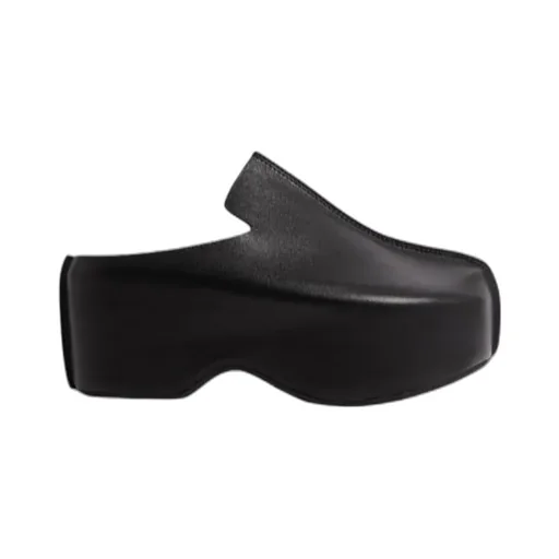 Platform Clog - Heeled Leather Mules
