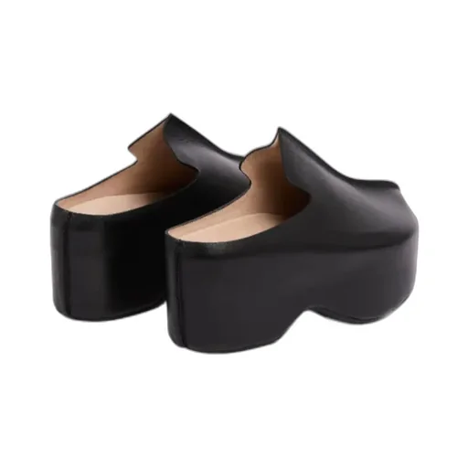 Platform Clog - Heeled Leather Mules