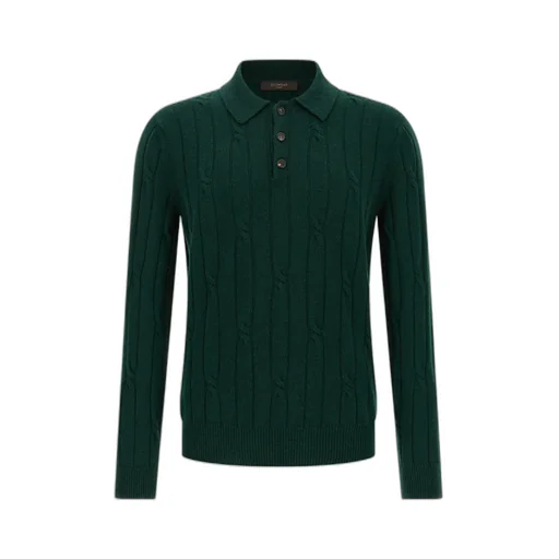 Zanone Braided Wool Polo Shirt