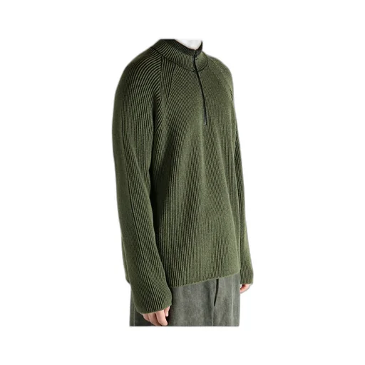 Stone Island Compass Patch Half-Zipped Knitted Jumper