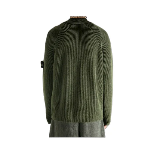 Stone Island Compass Patch Half-Zipped Knitted Jumper