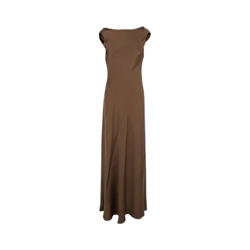 Antonelli Draped Neckline Floor-Length Dress