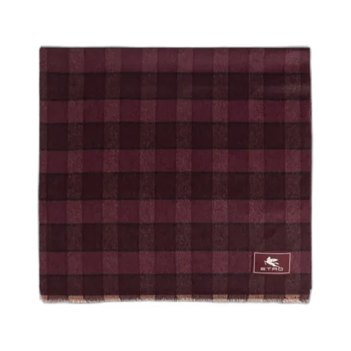 Wool And Cashmere Scarf With Check Motif