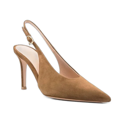 Gianvito Rossi Robbie Pointed Toe Slingback Pumps