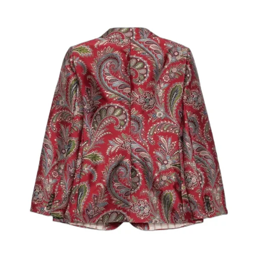 Paisley-Pattern Single-Breasted Blazer