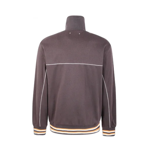 Ribbed-Panel Zip-Up Jacket