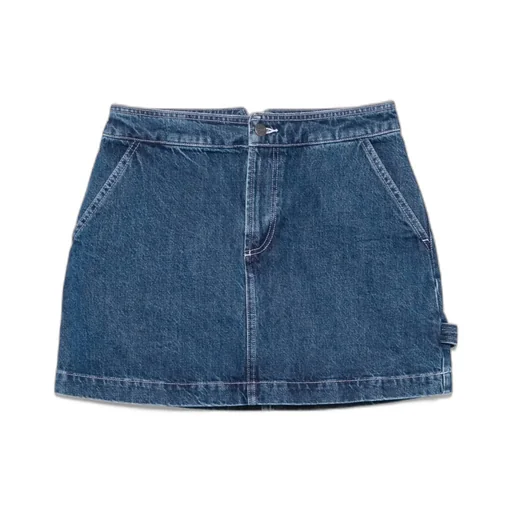 Pocketed Denim A-Line Skirt