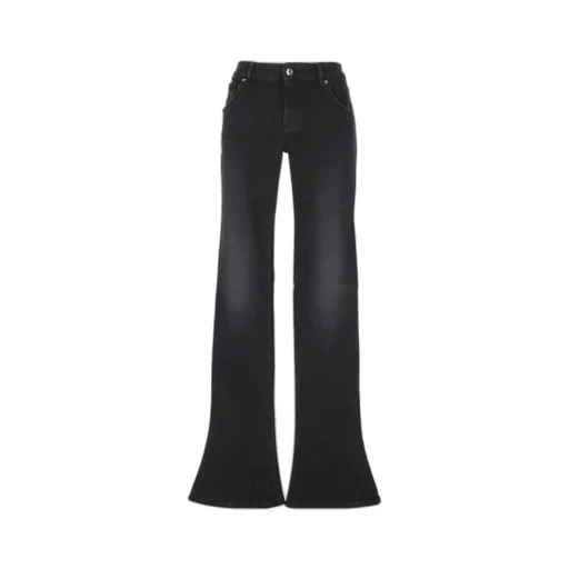 Blumarine Logo Printed Flared Jeans