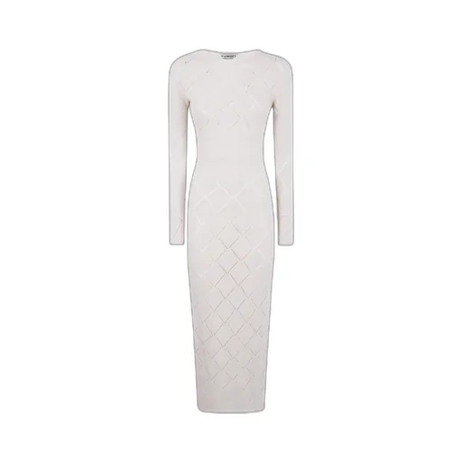 Diamond-Pattern Knit Dress