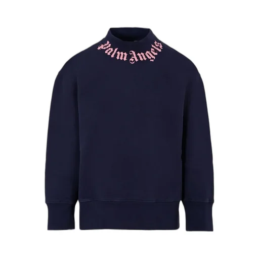 Palm Angels Kids Mock-Neck Logo Printed Sweatshirt