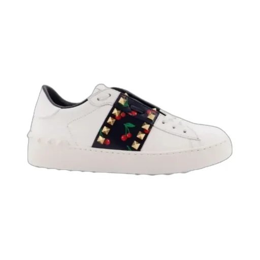 Valentino Garavani Rockstud Cherry Printed Lace-Up Sneakers