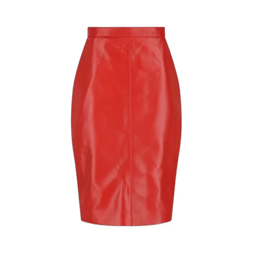 Saint Laurent Logo Plaque Back Slit Skirt