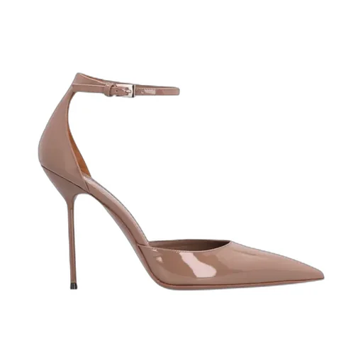 105Mm Lidia Ankle-Strap Patent-Leather Pumps