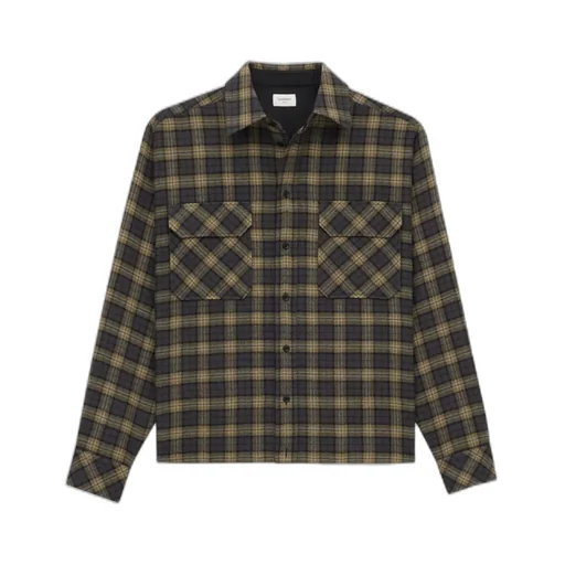 Saint Laurent Embroidered Checked Overshirt
