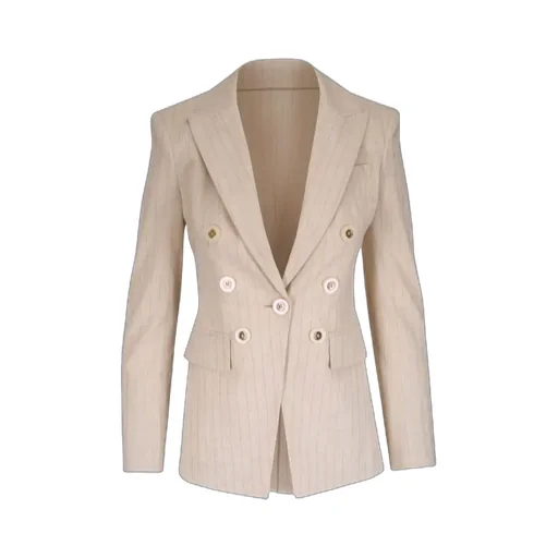 Pinstripe Double-Breasted Blazer