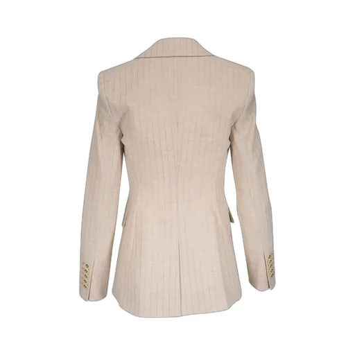 Pinstripe Double-Breasted Blazer