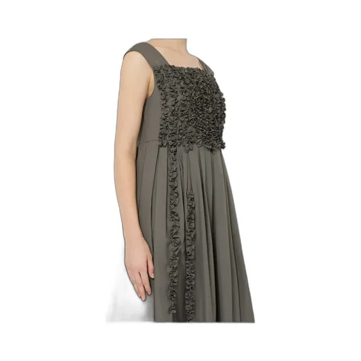 Long Pleated Poplin Dress