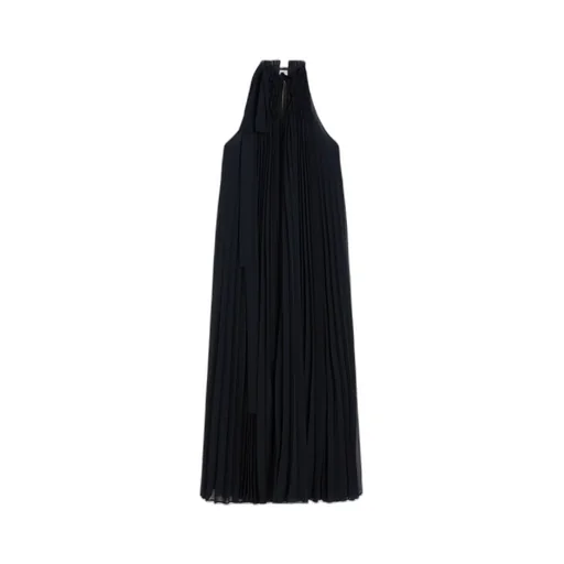Pleated Georgette Midi Dress