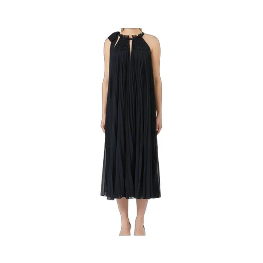 Pleated Georgette Midi Dress