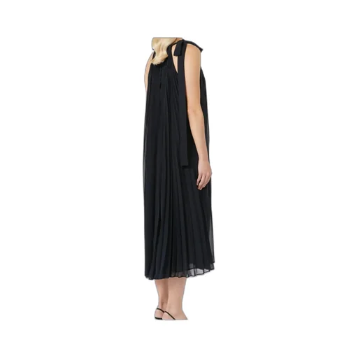 Pleated Georgette Midi Dress