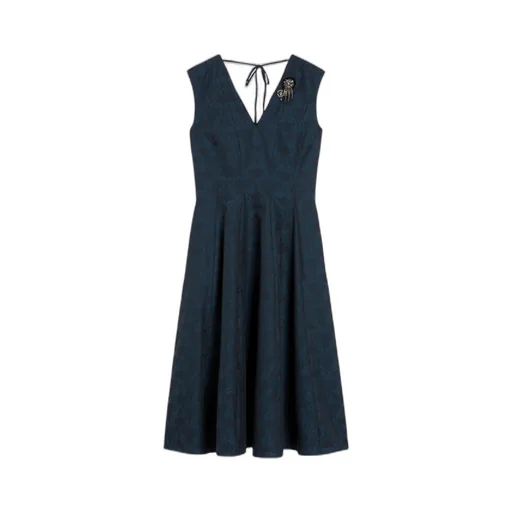 Flared Jacquard Dress