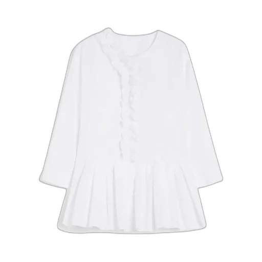 Flounce-Detail Washed Cotton Shirt