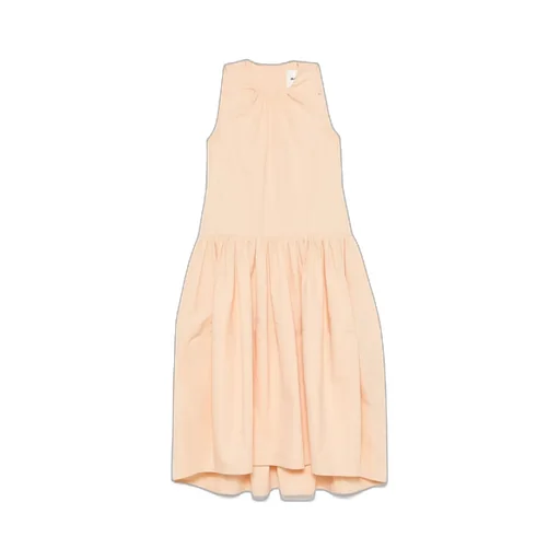 Cotton Poplin Crew-Neck Dress