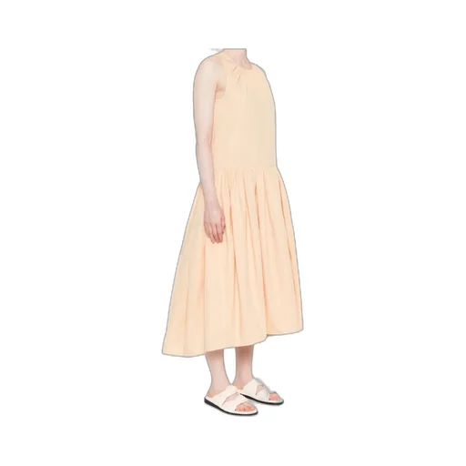 Cotton Poplin Crew-Neck Dress