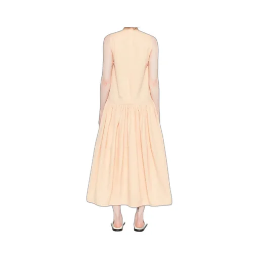Cotton Poplin Crew-Neck Dress