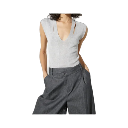Cut-Out Ribbed T-Shirt