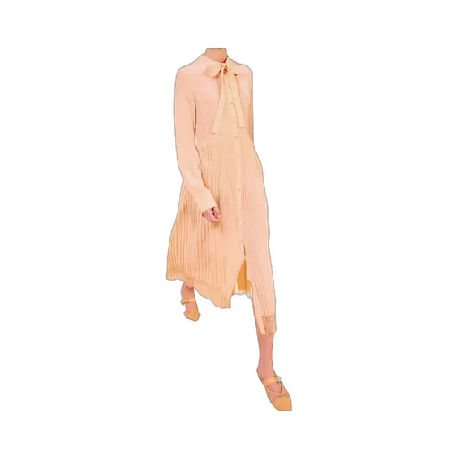 Aviana Long Sleeve Pleated Shirt Dress