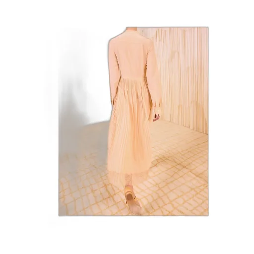 Aviana Long Sleeve Pleated Shirt Dress