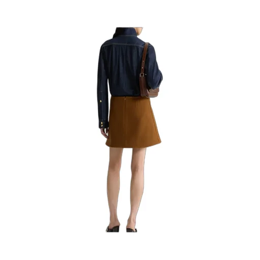 Scarf-Collar Denim Shirt