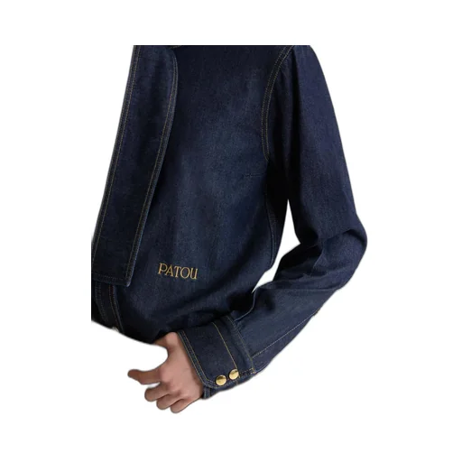 Scarf-Collar Denim Shirt