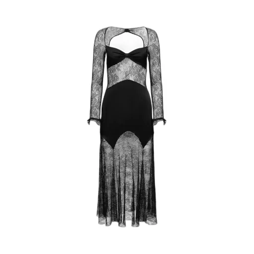 Nina Ricci Long Open Neck Lace Dress
