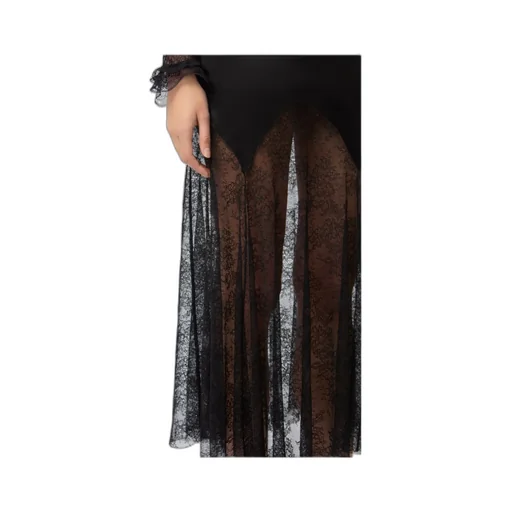 Nina Ricci Long Open Neck Lace Dress