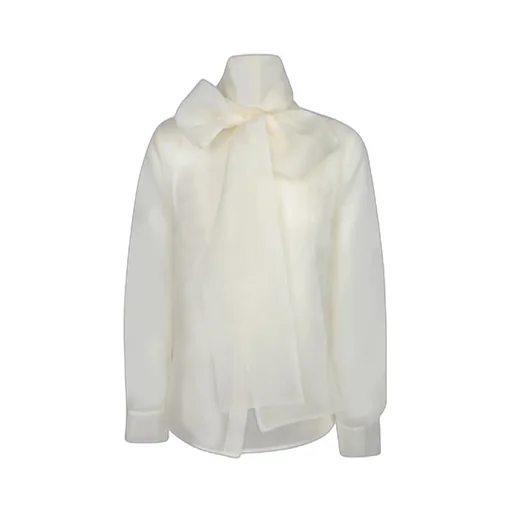 Bow-Tie Long-Sleeve Blouse