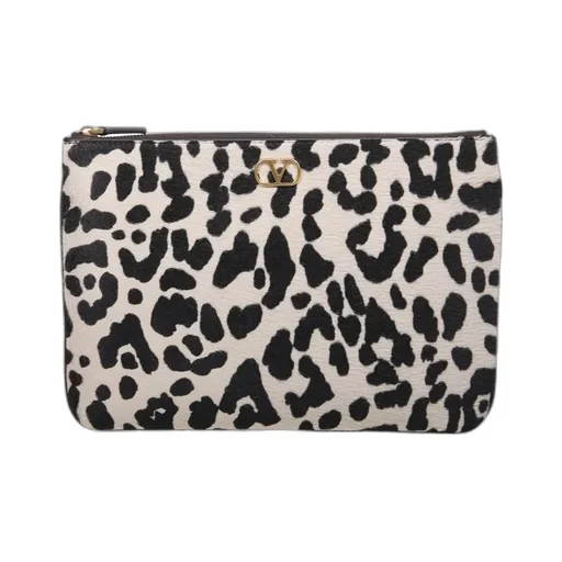 Vlogo Leopard-Print Clutch Bag